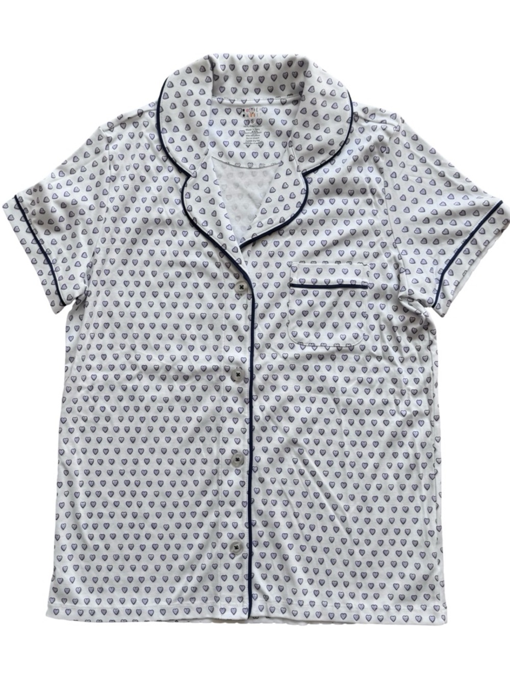 New ROLLER RABBIT Lavender Hearts Top Sz S Short Sleeve